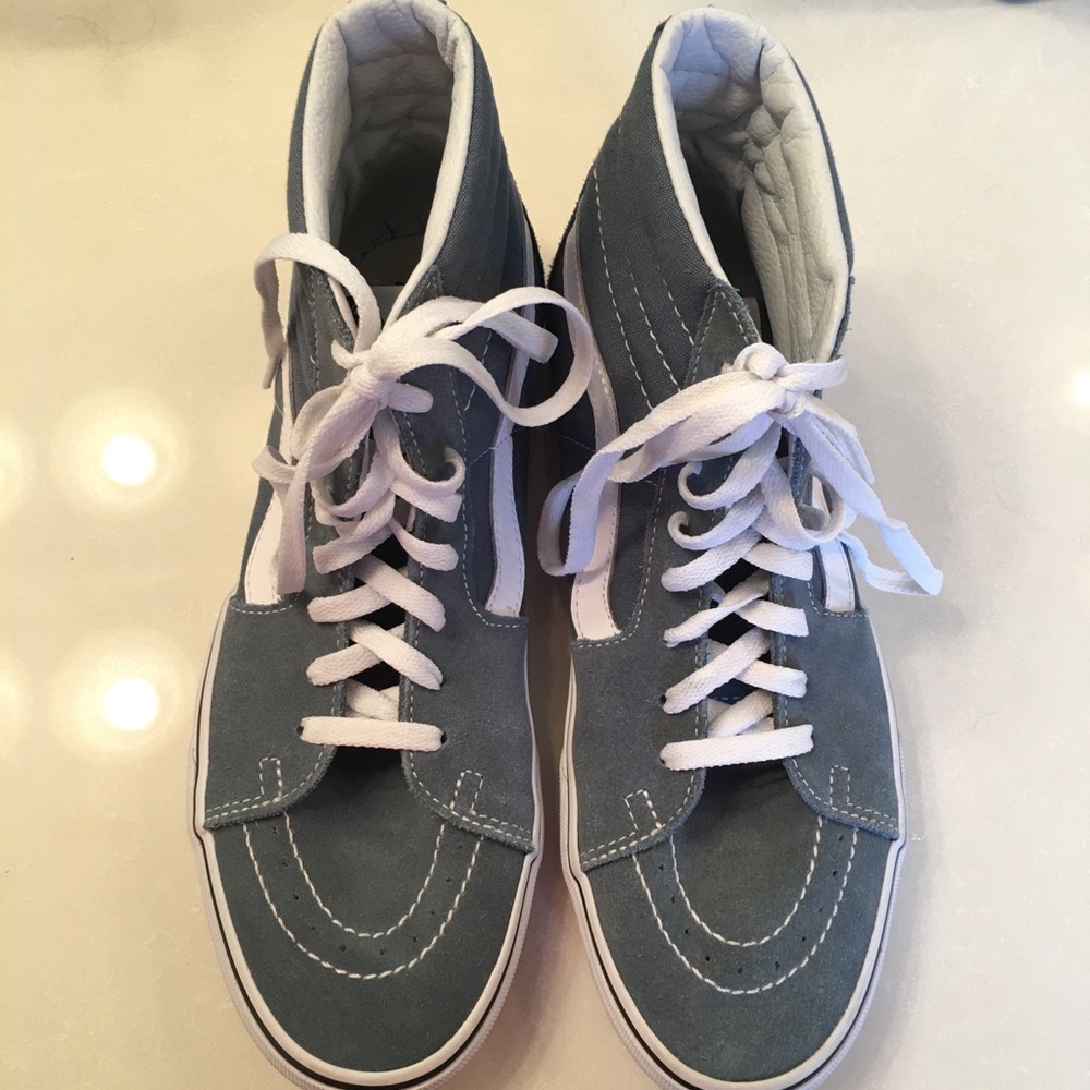 Vans navy teal blue hightops